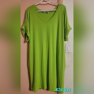 Zenana Green Brunch Dress with pockets 3X